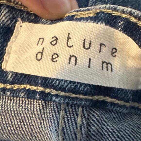 Nature Denim Distressed Mom Jeans Stone Wash NWT Size 32 High Rise - Picture 9 of 9